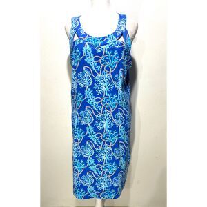 Lulus B dress beach resort vacation soft colorful comfy spring blue women L